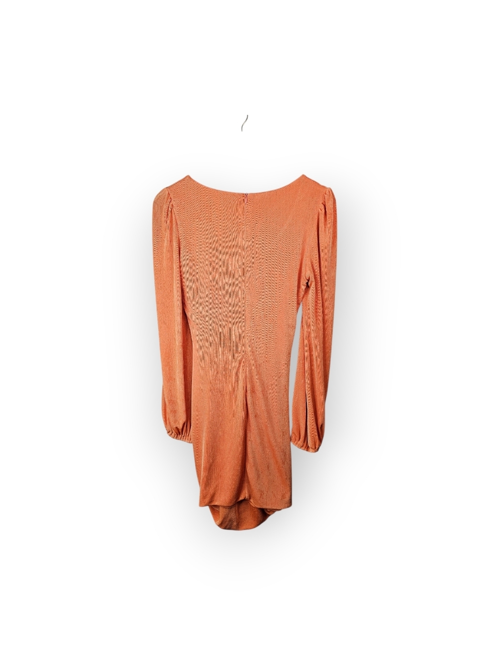 Hello Molly Orange Ruched Mini Dress Bow Front Long Sleeve Women’s AU 12 US 8 - Picture 5 of 5